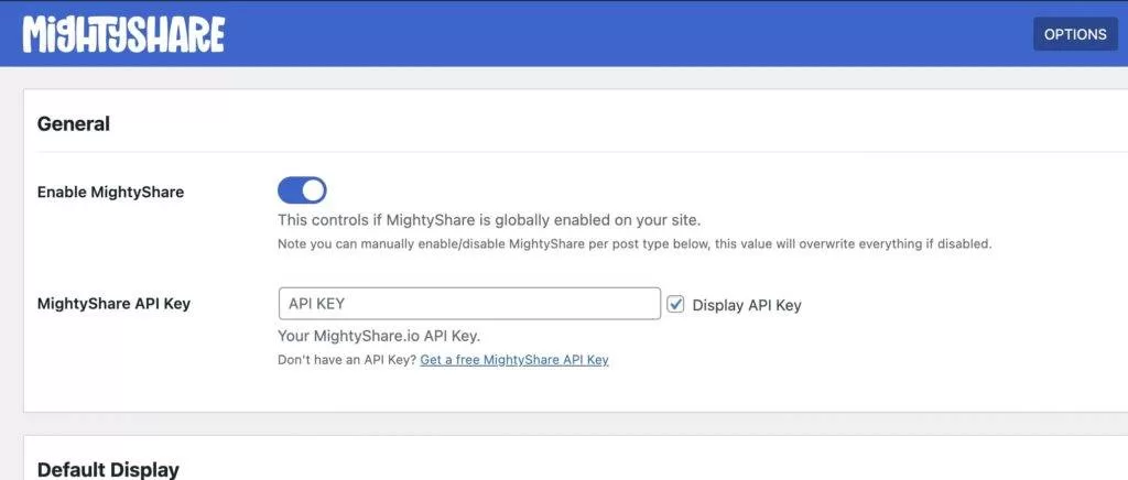 MightyShare 设置页面