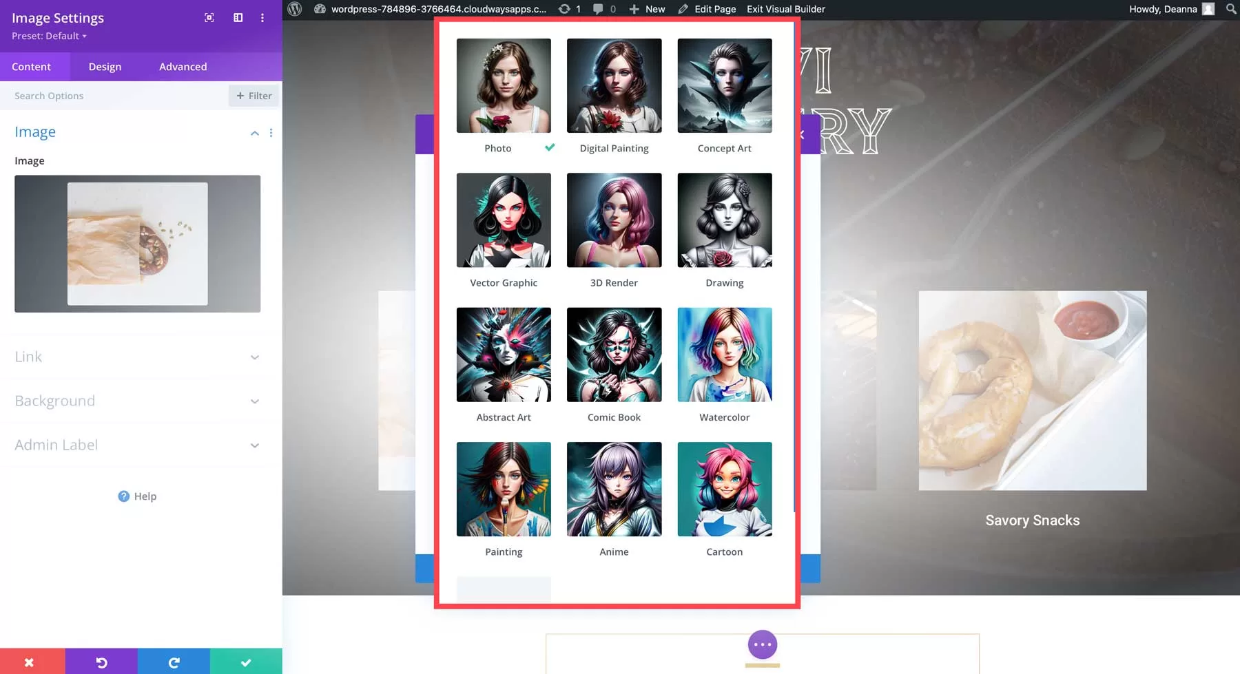 Divi AI 生成图片风格