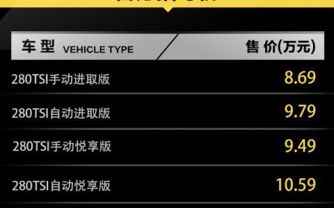 大众捷达2023款报价（新车售8.69万-11.79万元）