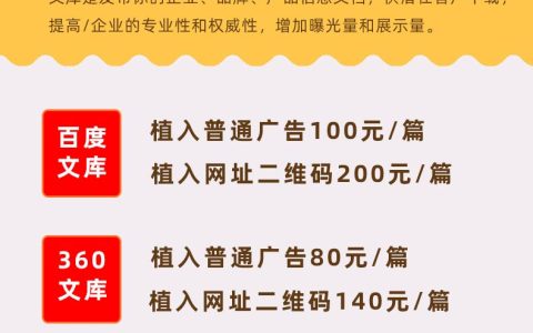 文库营销服务（百度文库、360文库、豆丁文库上传）