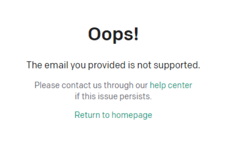 注册ChatGPT时提示Oops!The email you provided is not supported的问题解决方法
