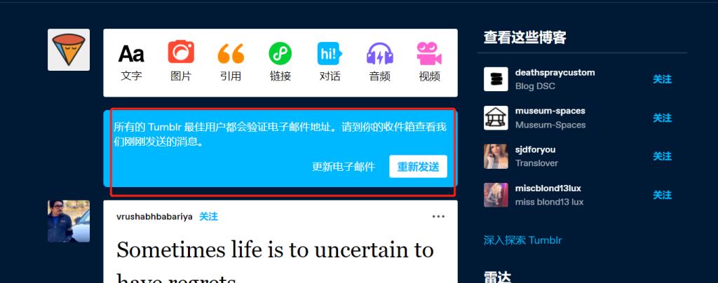Tumblr主页