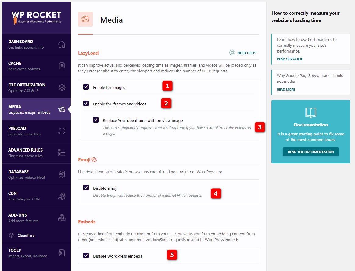 wp-rocket-media-settings