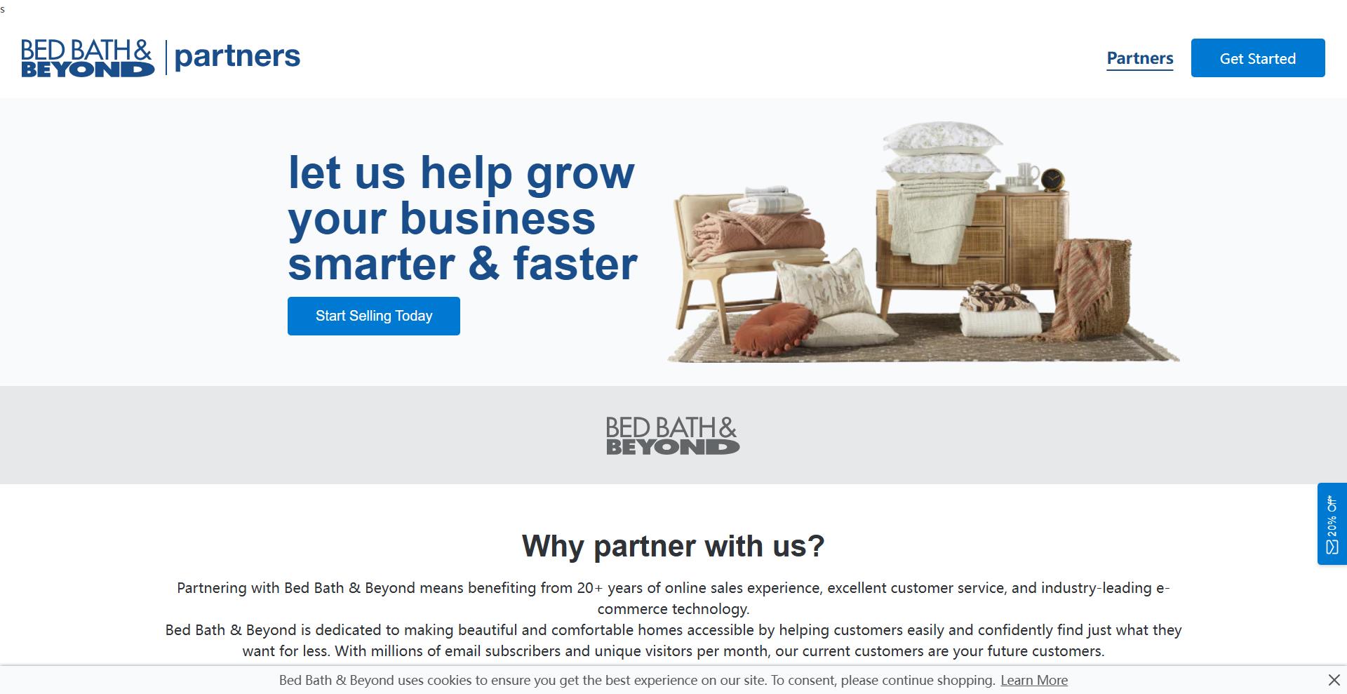 Bed Bath & Beyond 入驻申请页面