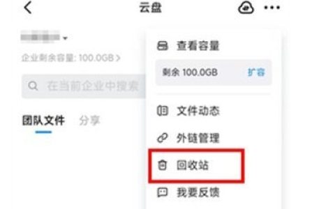 《钉钉》云盘回收站位置介绍