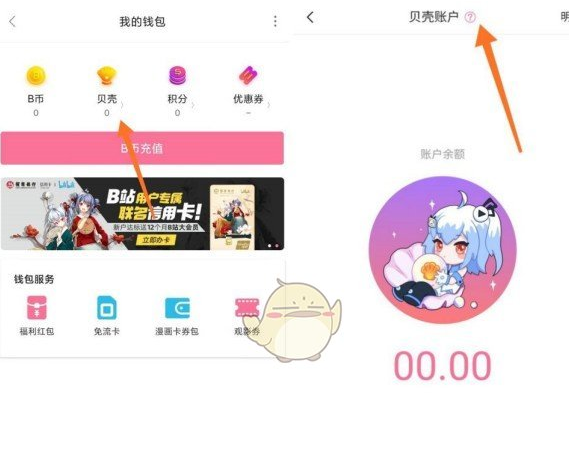 哔哩哔哩贝壳账户怎么查看 哔哩哔哩贝壳账户查看方法